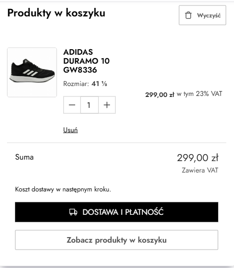 Koszyk zakupowy w sklepie Walk In Style