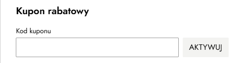 Pole do wpisania kuponu rabatowego w sklepie Walk In Style